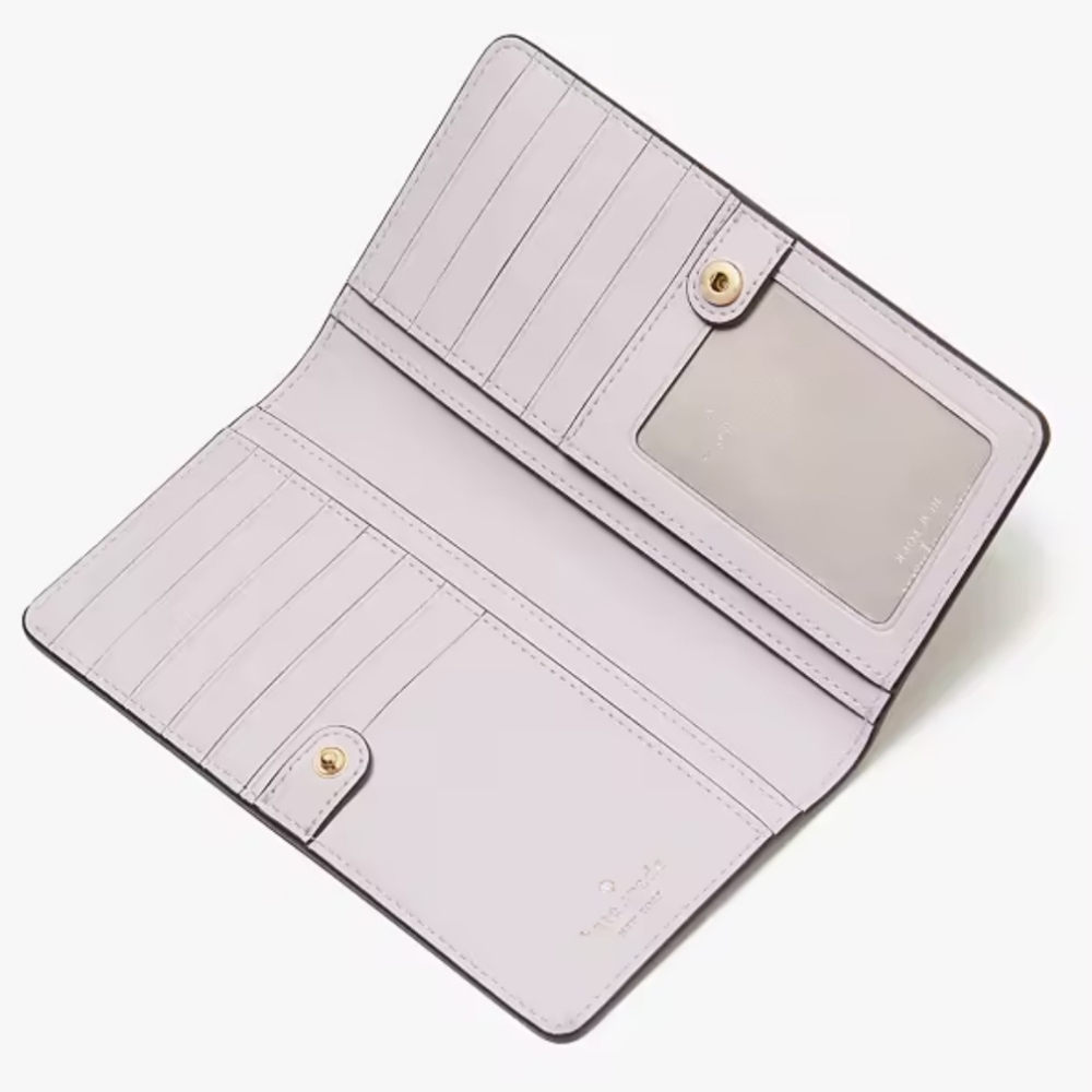 Kate Spade Madison Large Slim Bifold Wallet, Lime Slice - Picture 2 of 8